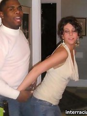 Horny white chick is getting fucked by black dude doggystyle