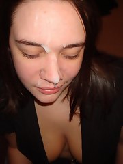 Chick's hot and sticky cum facial