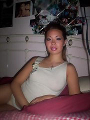 Hot and sexy Oriental chick doing wicked poses for a Dane Cook