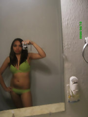 Excited Latina mirror self photos naked