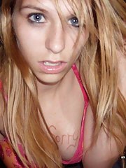 Picture collection of a cute blonde GF camwhoring in her pink underwear