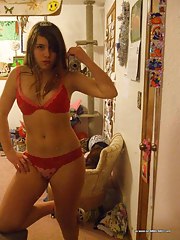 Picture selection of a sexy perverted amateur hottie selfshooting in her room