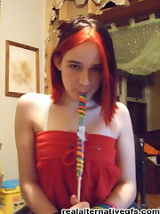 Real alternative gf gets a mouthful of huge perspired dick